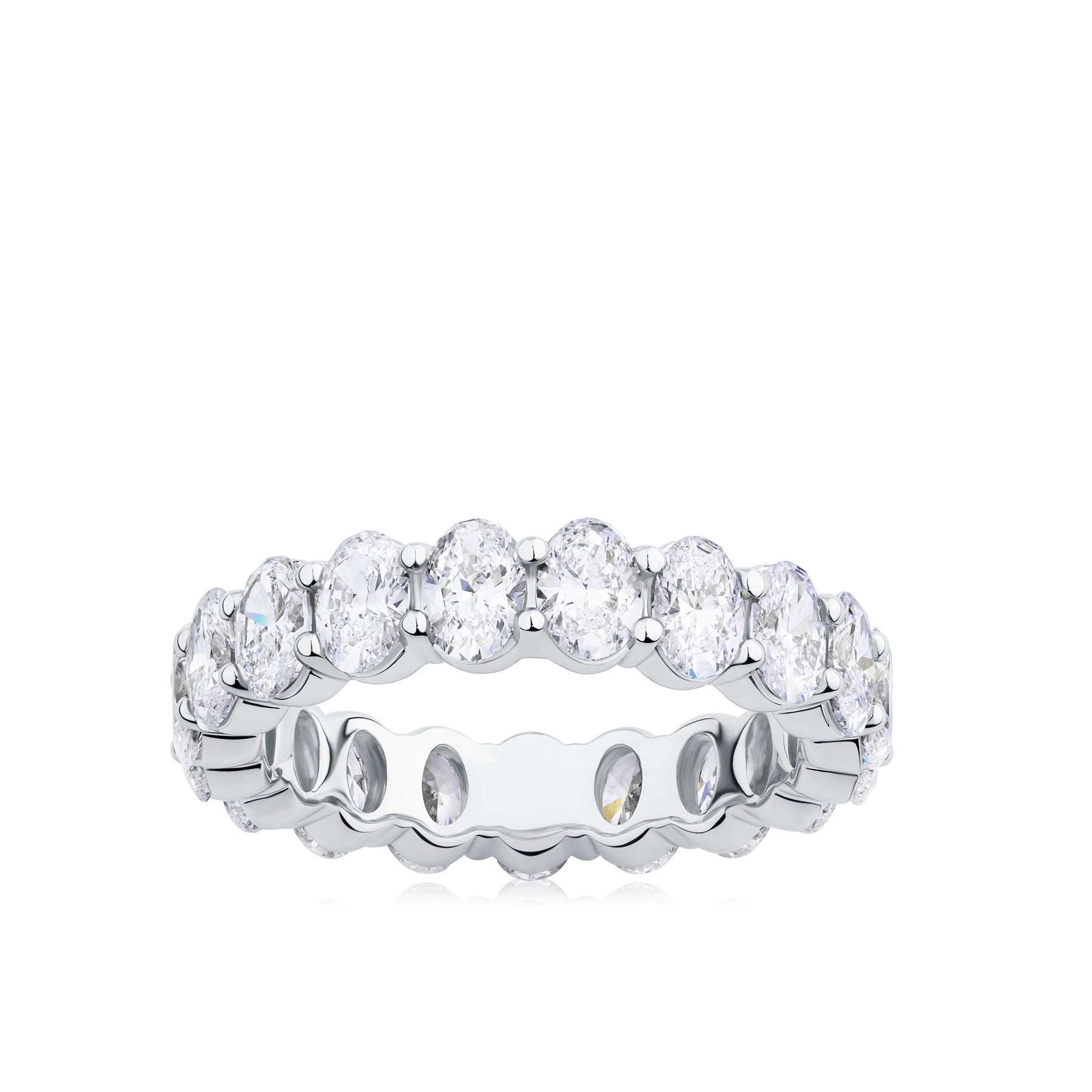 Everlasting 3.80ct TW Oval Lab-Grown Diamond Full Eternity Wedding Band in 18ct White Gold
