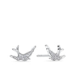 Bluebird of Happiness Diamond Earrings in 9ct White Gold