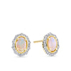 Bluebird™ Solid White Opal & Diamond Stud Earrings in 9ct Yellow Gold
