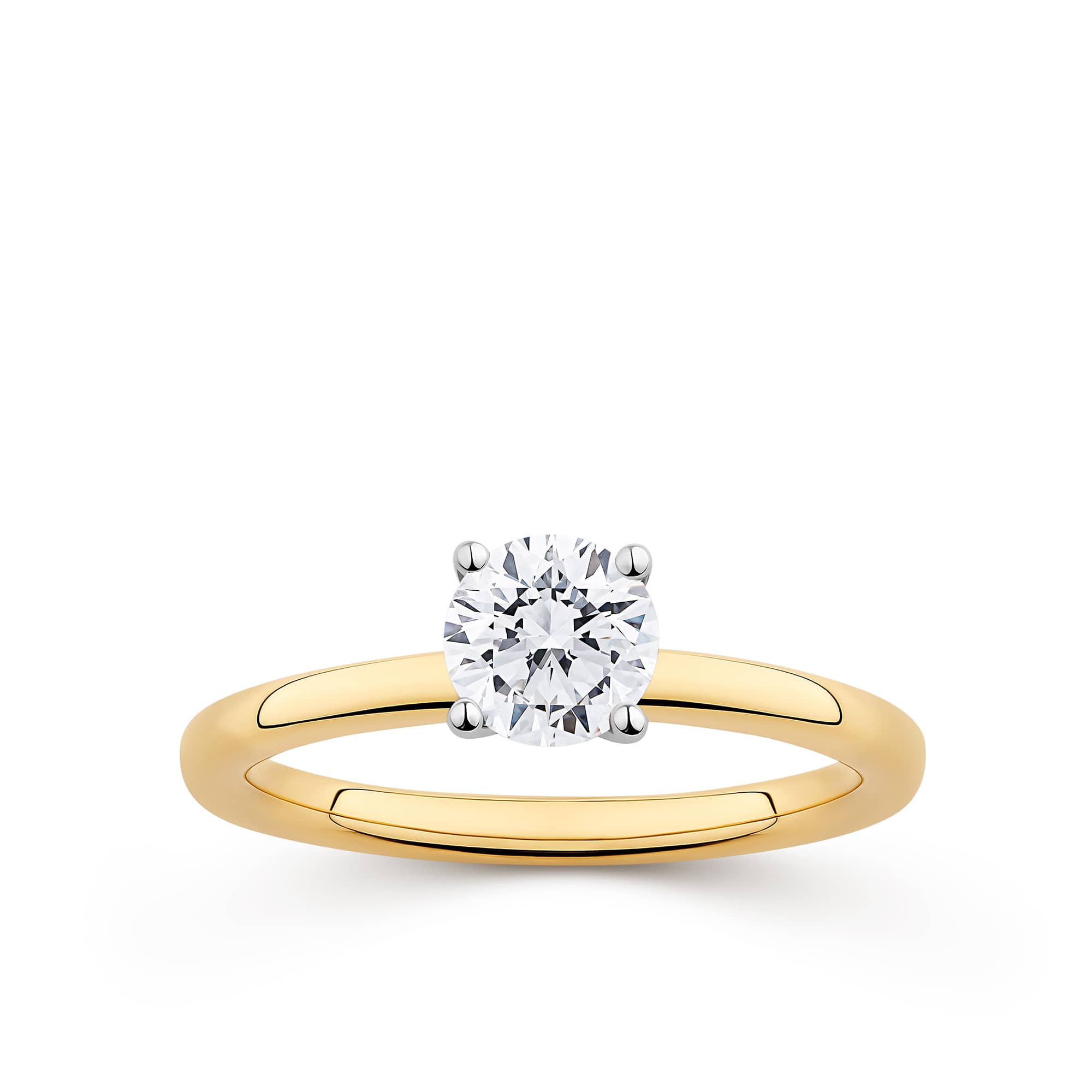Everlasting 0.75ct TW Round Brilliant Lab-Grown Diamond Solitaire Engagement Ring in 18ct Yellow and White Gold
