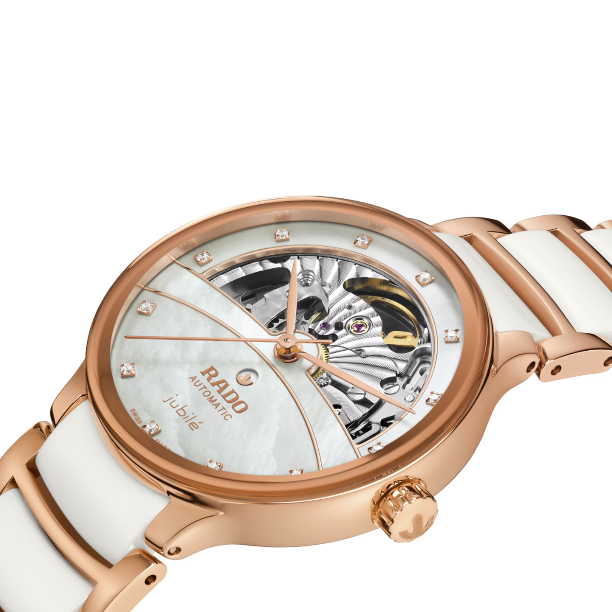 Rado Centrix Women's 35mm Automatic Ceramic & Rose PVD Watch R30 029 922