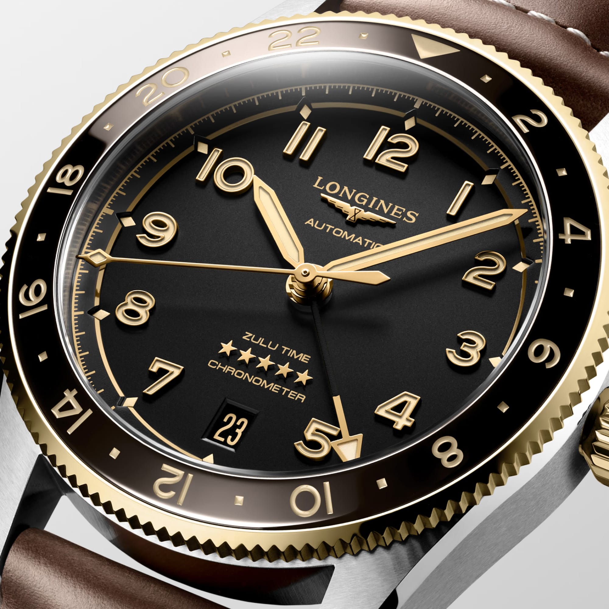 Longines Spirit Zulu Automatic GMT Men's 39mm Watch L3.802.5.53.2