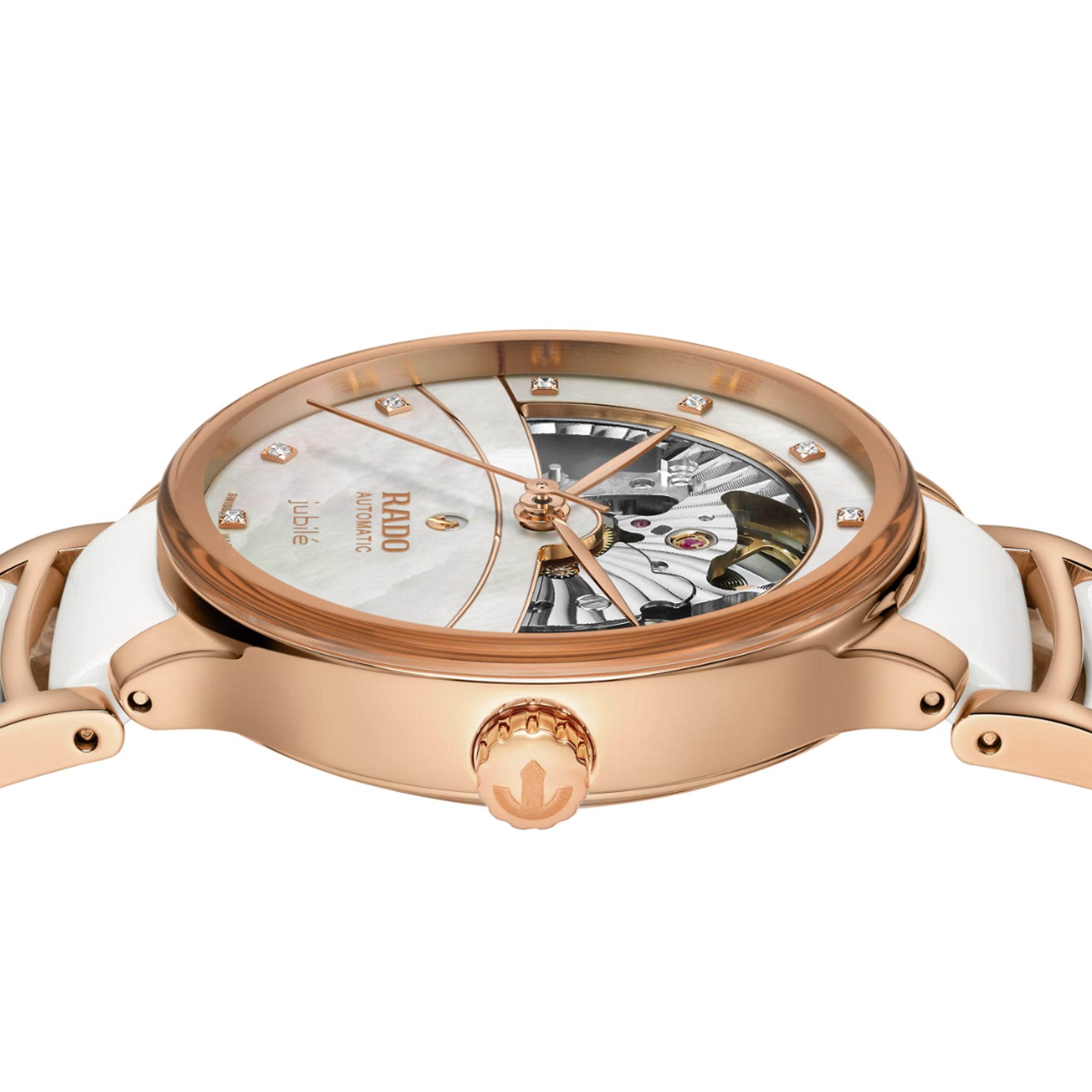 Rado Centrix Women's 35mm Automatic Ceramic & Rose PVD Watch R30 029 922