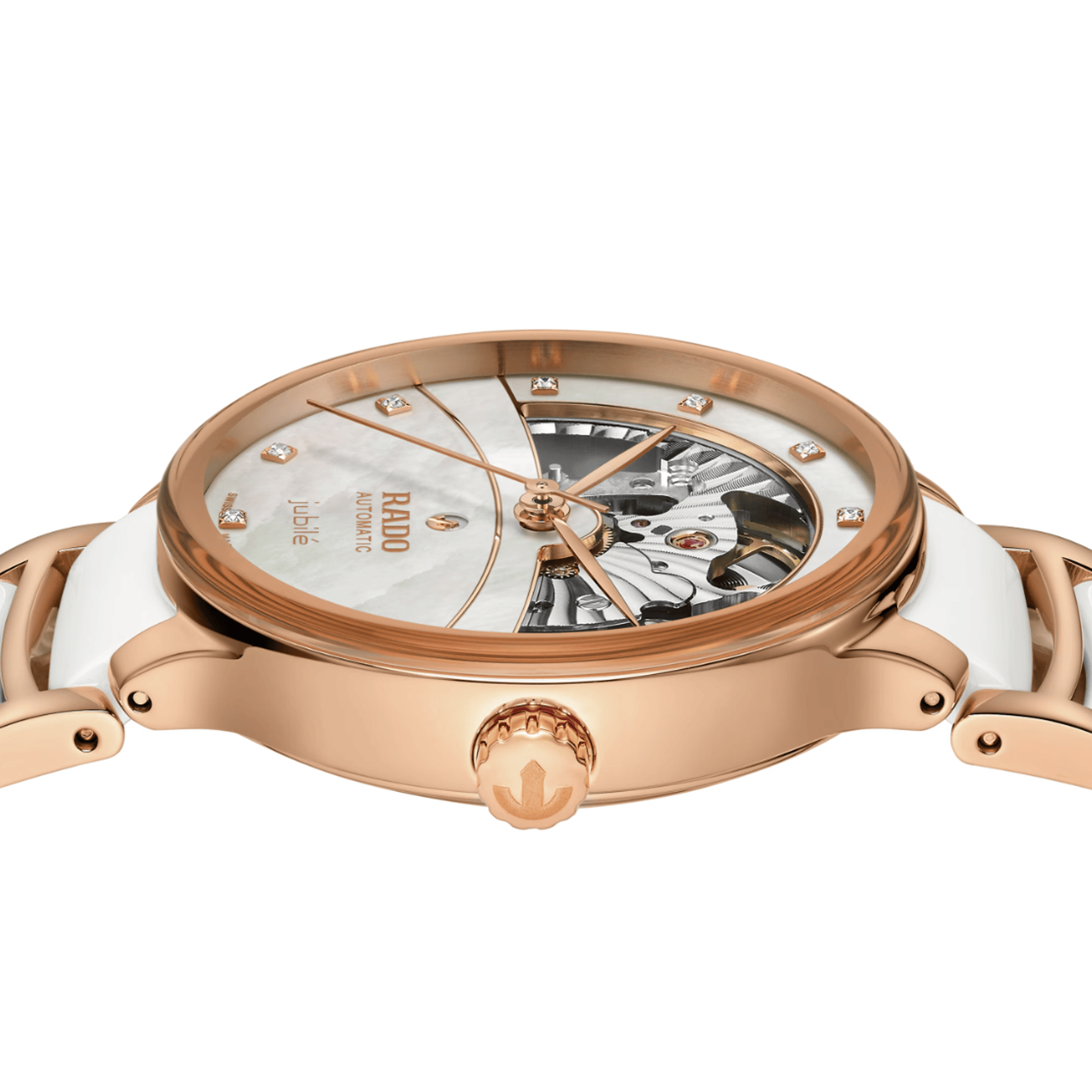Rado Centrix Women's 35mm Automatic Ceramic & Rose PVD Watch R30 029 922