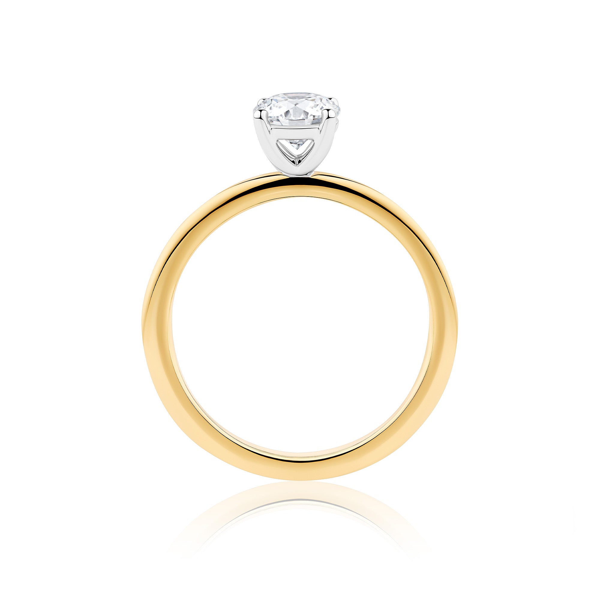 Everlasting 0.75ct TW Round Brilliant Lab-Grown Diamond Solitaire Engagement Ring in 18ct Yellow and White Gold