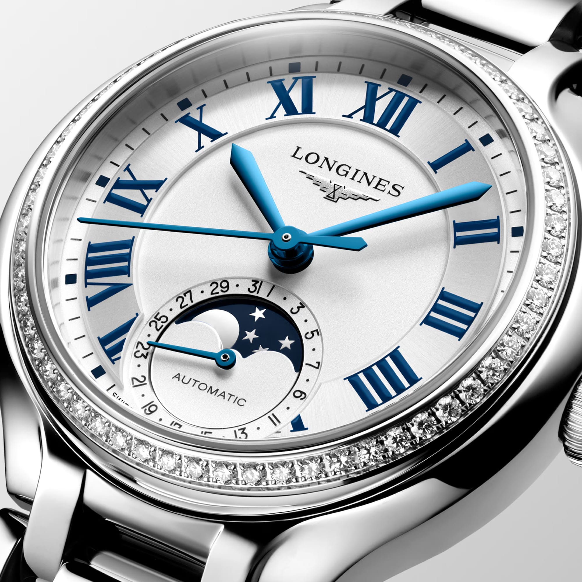 Longines PrimaLuna Automatic Moon Phase Women's 34mm Watch L8.126.0.71.6
