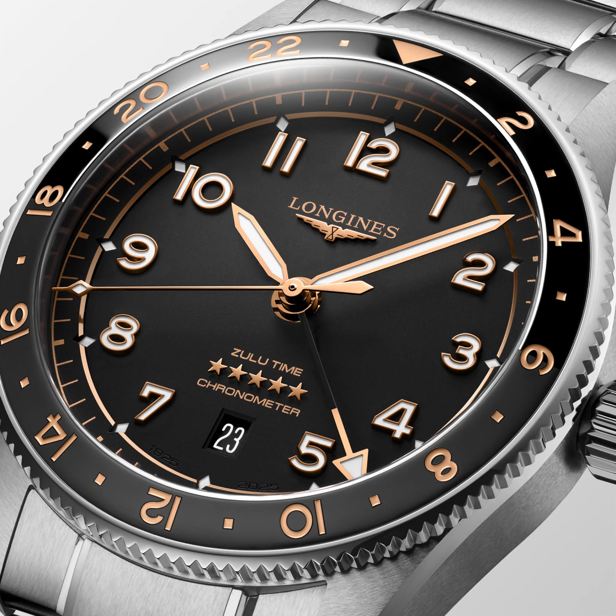 Longines Spirit Zulu Automatic GMT Men's 42mm Watch L3.812.4.50.6