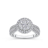 Everlasting 1.00ct TW Round Brilliant Lab-Grown Diamond Double Halo Engagement Ring in 9ct White Gold