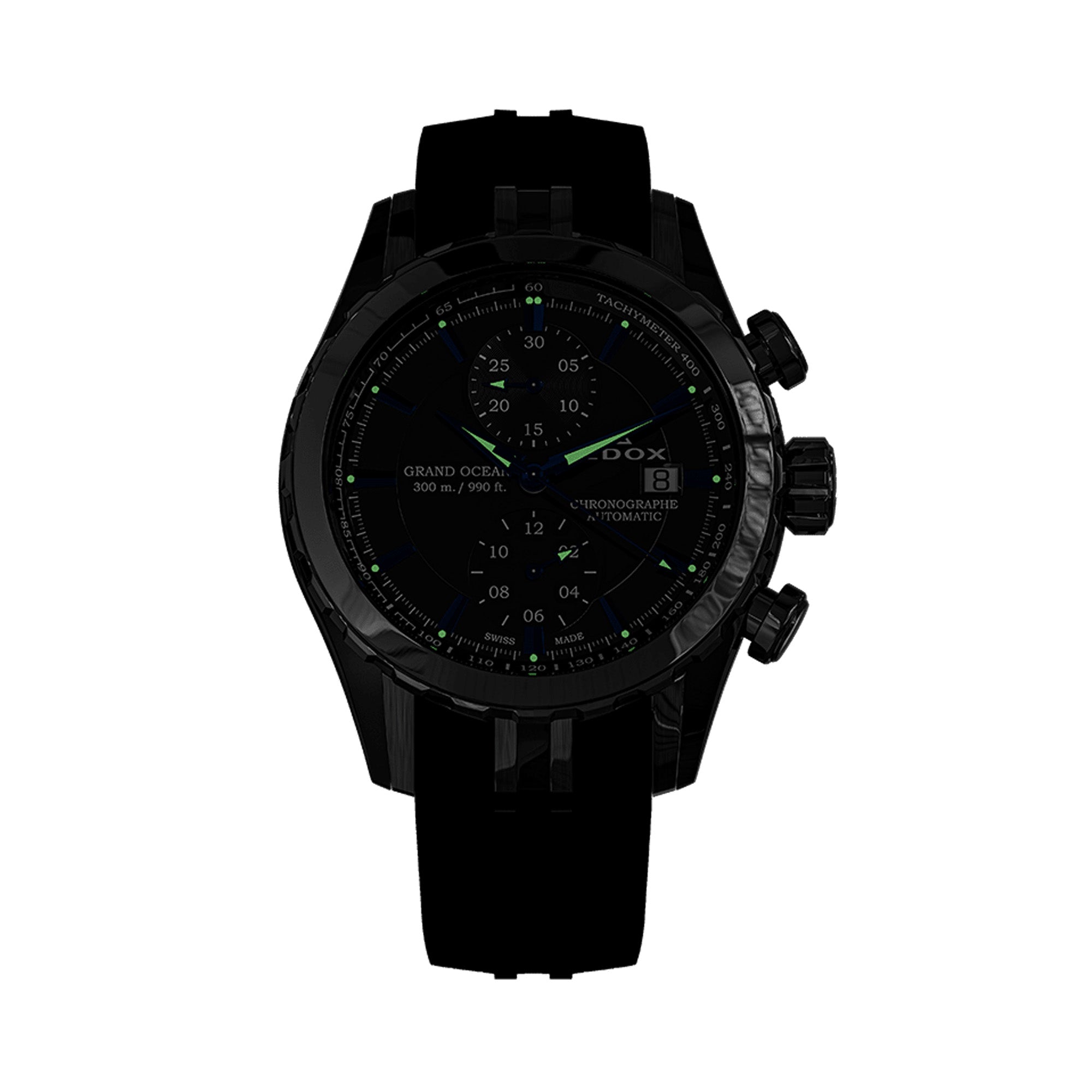 Edox Grand Ocean Automatic Chronograph 43mm Watch 09800357GNCANIBU