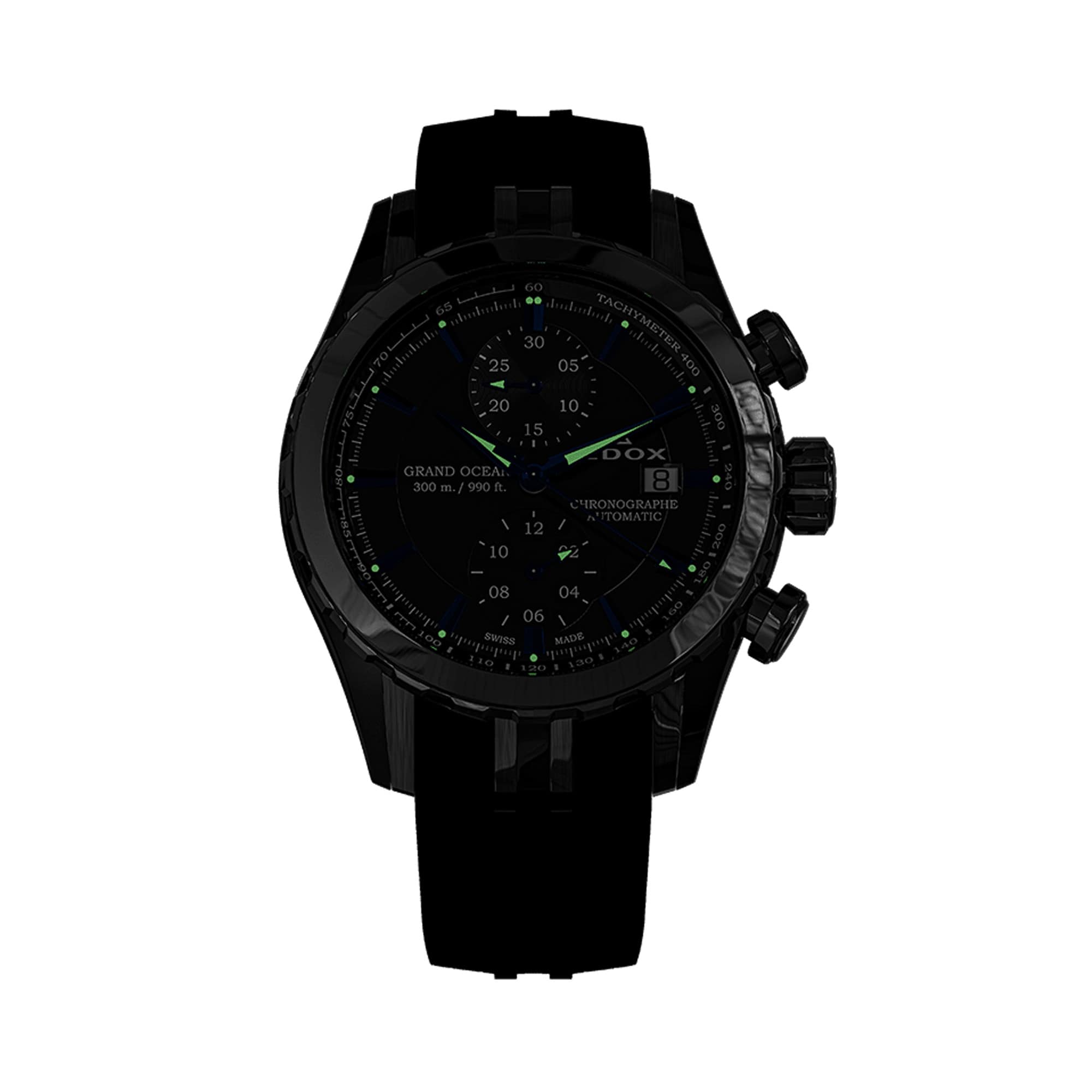Edox Grand Ocean Automatic Chronograph 43mm Watch 09800357GNCANIBU