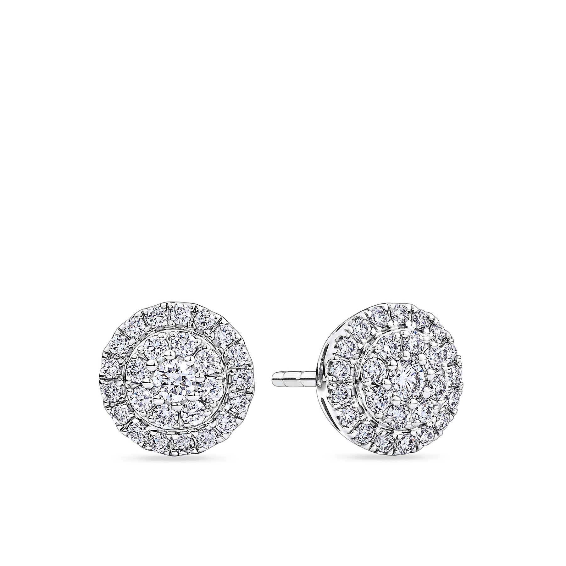 Everlasting 0.50ct TW Round Brilliant Lab-Grown Diamond Double Halo Earrings in 9ct White Gold