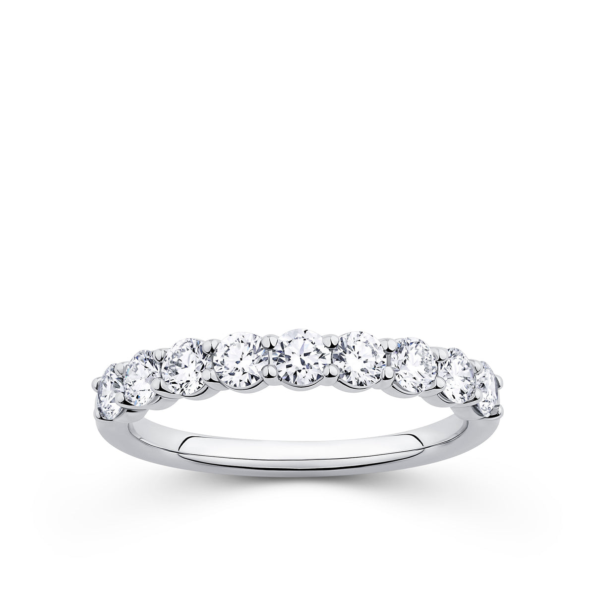 Everlasting 0.85ct TW Round Brilliant Lab-Grown Diamond Half Eternity Wedding Band in 18ct White Gold