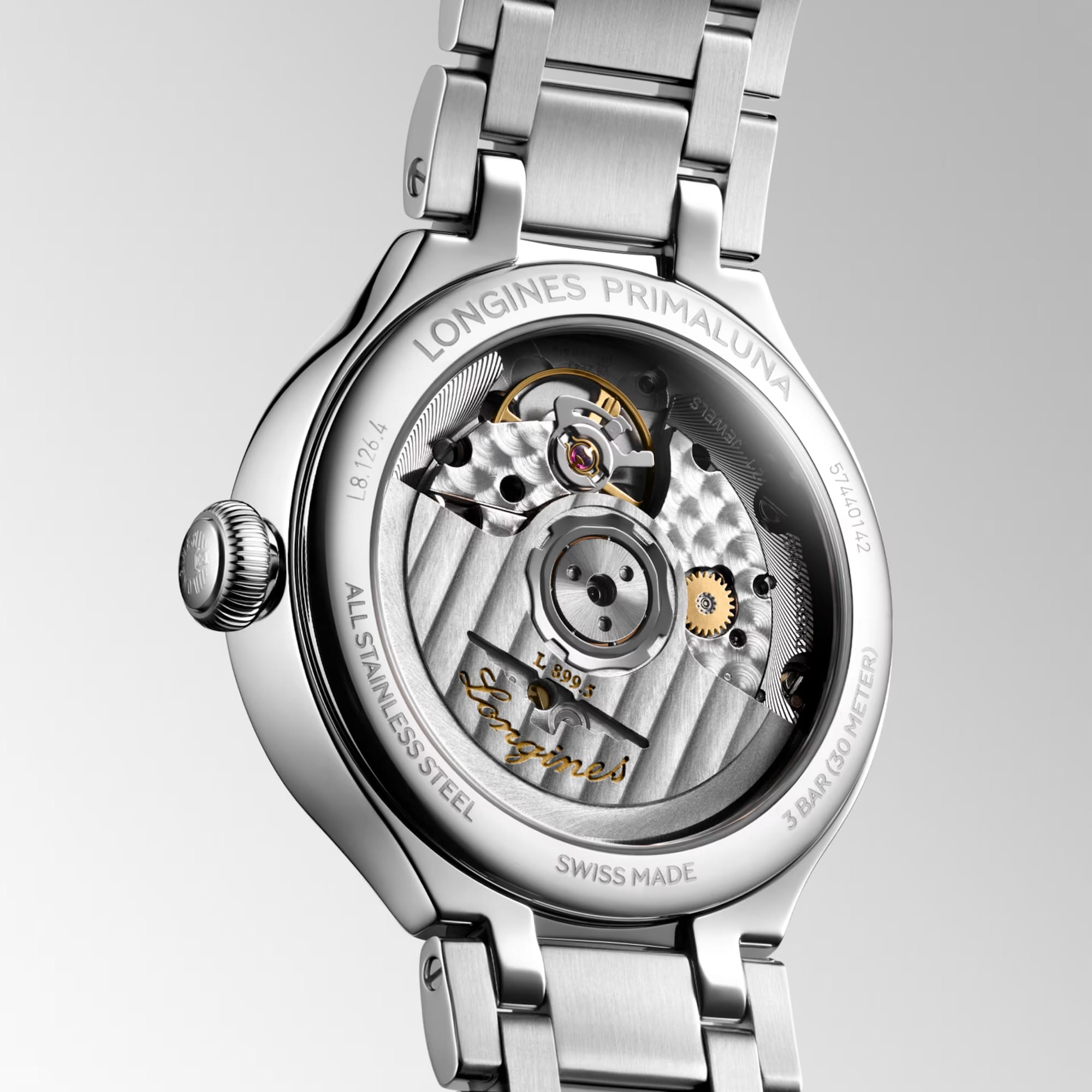 Longines PrimaLuna Automatic Moon Phase Men's 34mm Watch L8.126.4.87.6