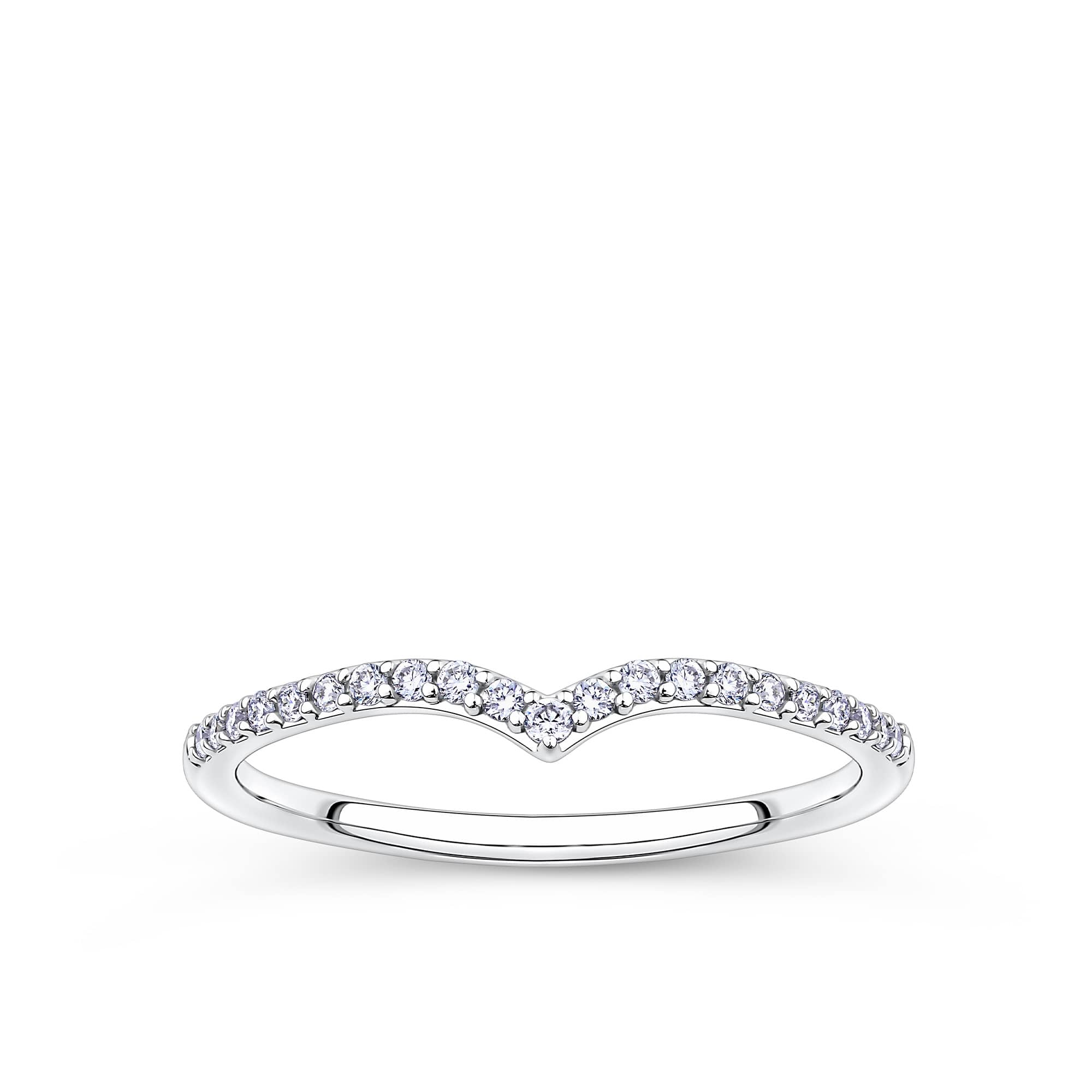 Everlasting Promise 0.12ct TW Lab-Grown Diamond Chevron Ring in 9ct White Gold
