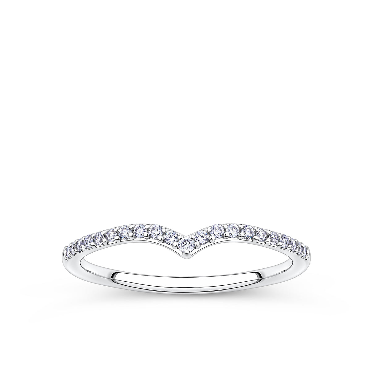 Everlasting Promise 0.12ct TW Lab-Grown Diamond Chevron Ring in 9ct White Gold