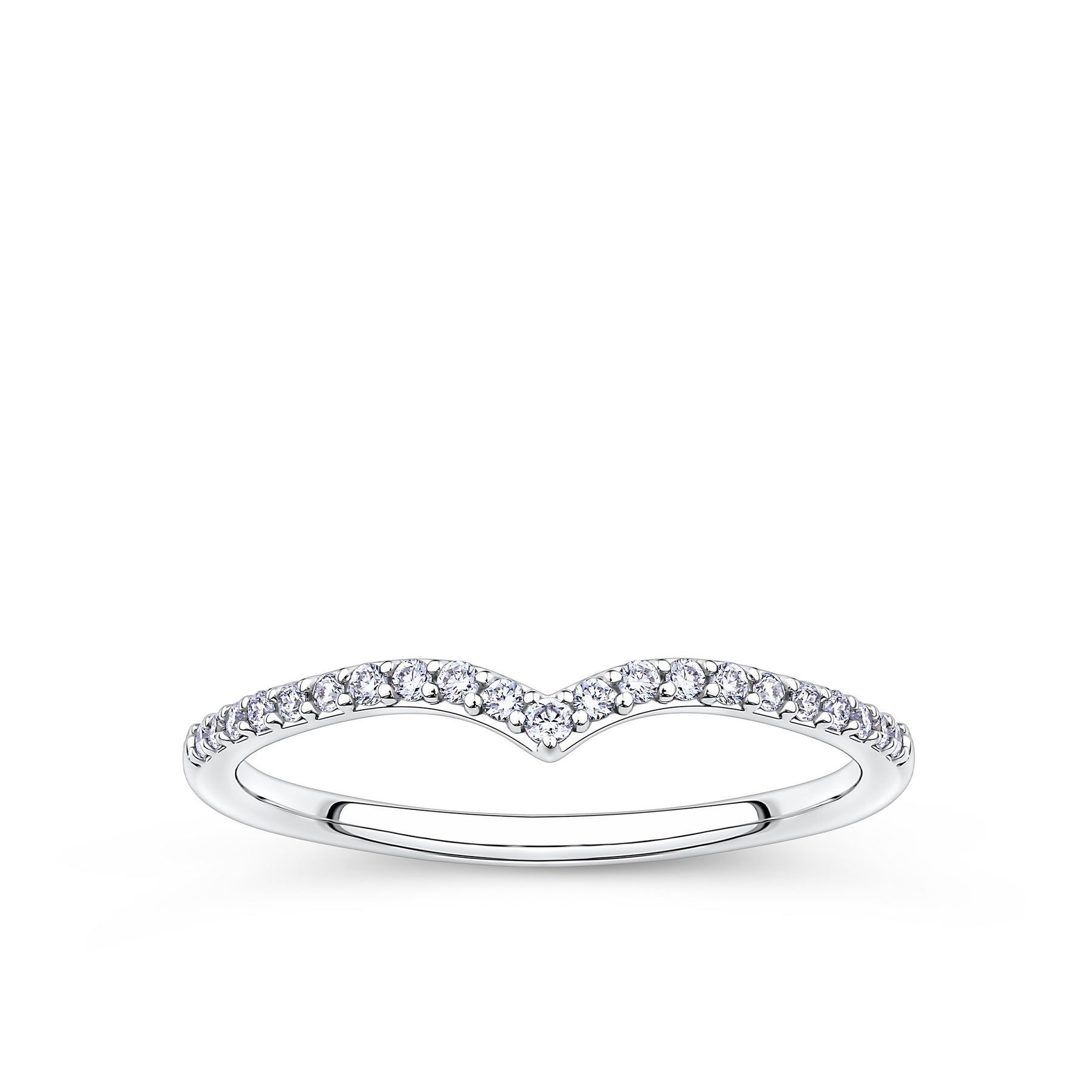 Everlasting Promise 0.12ct TW Lab Grown Diamond Chevron Ring in 9ct White Gold