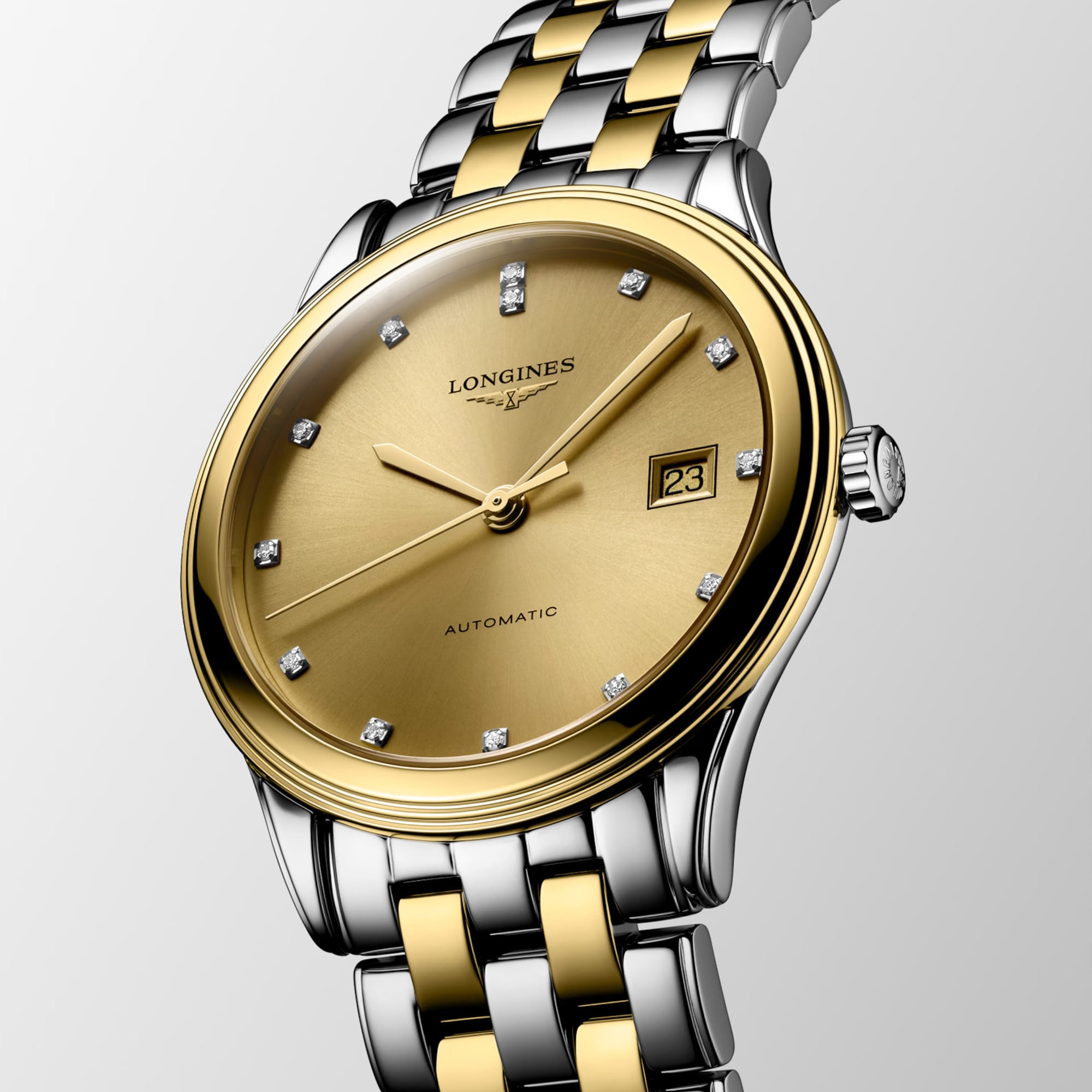 Longines Flagship Men's 38.5mm Stainless Steel & Yellow Plated Two-Tone Automatic Watch L4.974.3.37.7