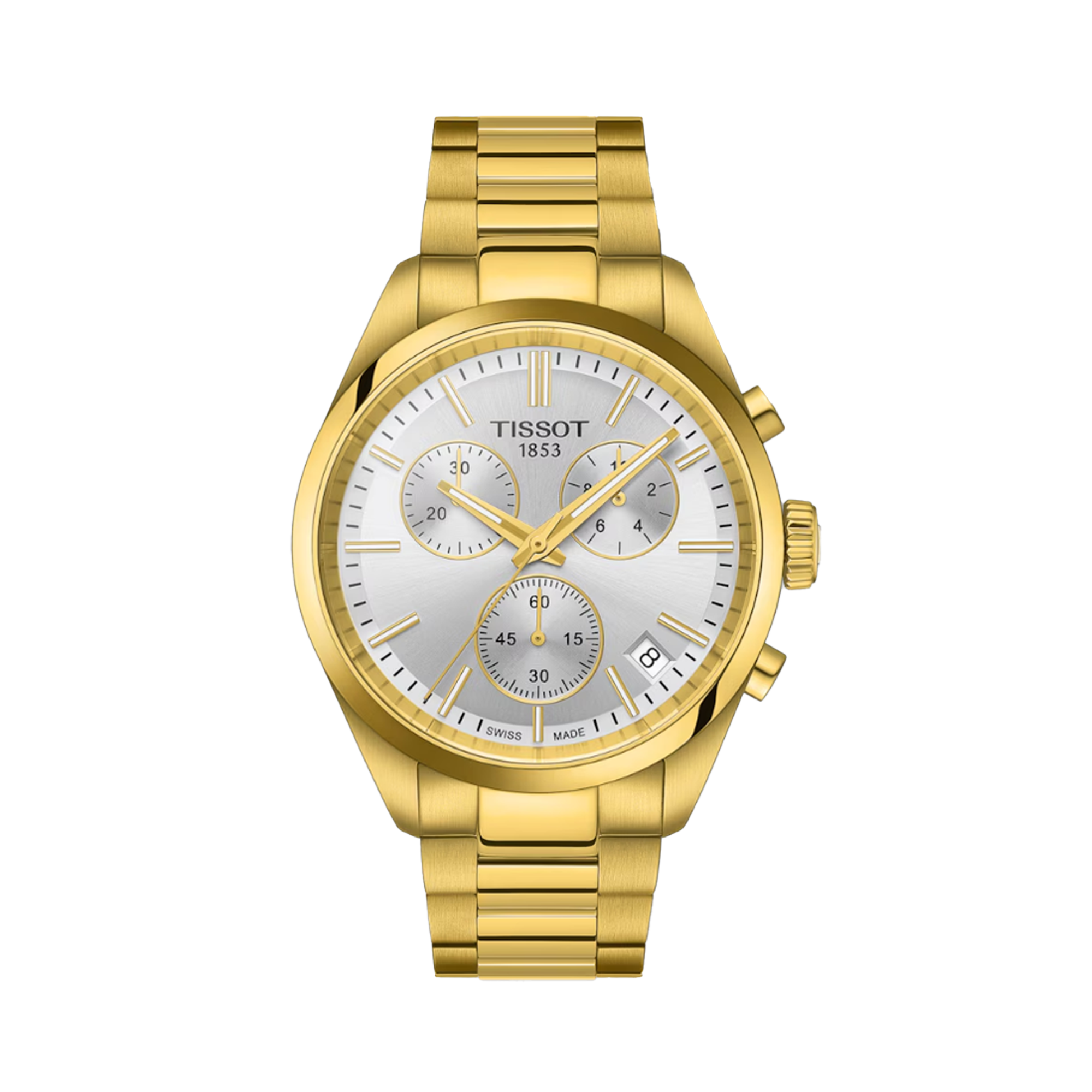 Tissot PR100 Men's 40mm Gold PVD Quartz Chronograph Watch T150.417.33.031.00