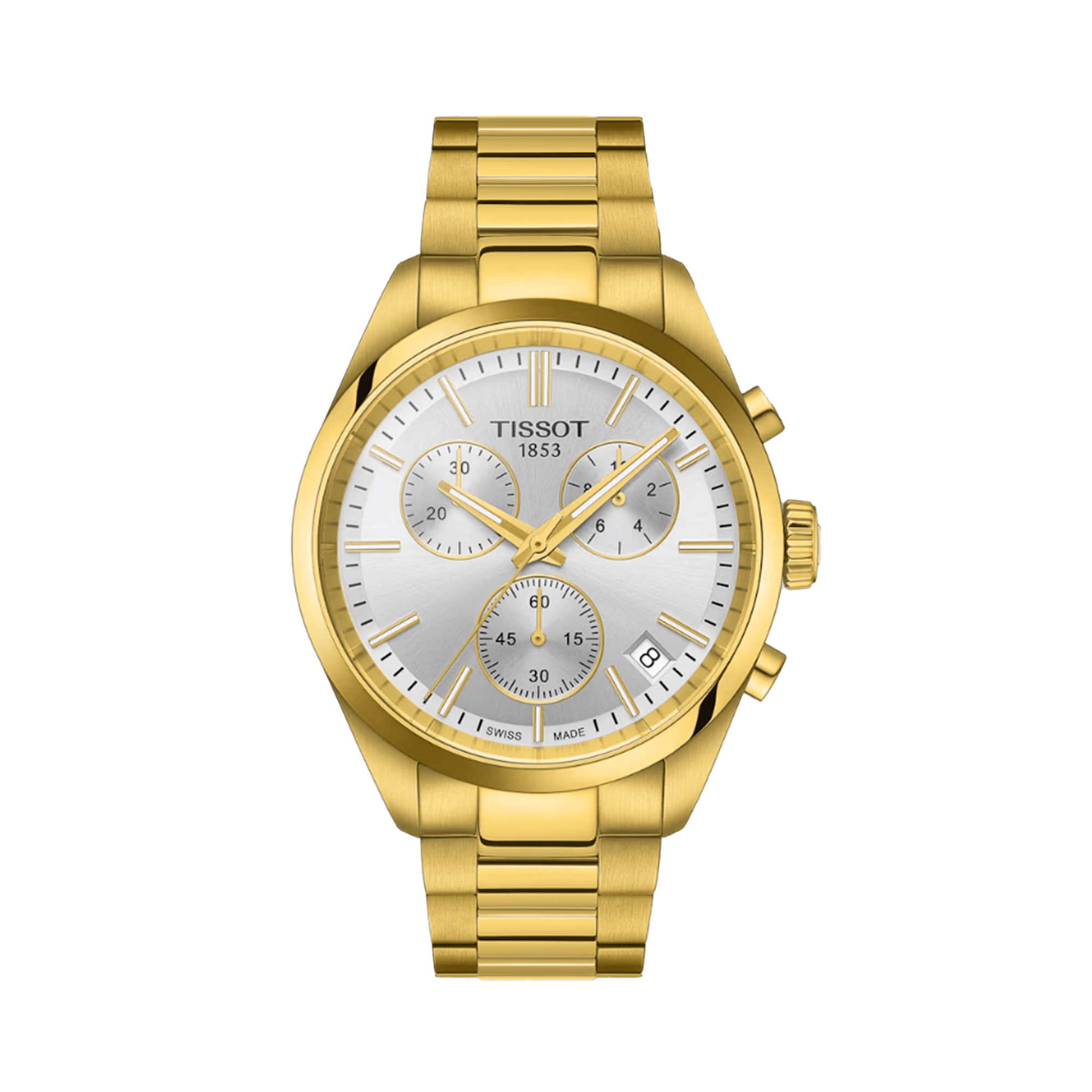 Tissot PR100 Men's 40mm Gold PVD Quartz Chronograph Watch T150.417.33.031.00