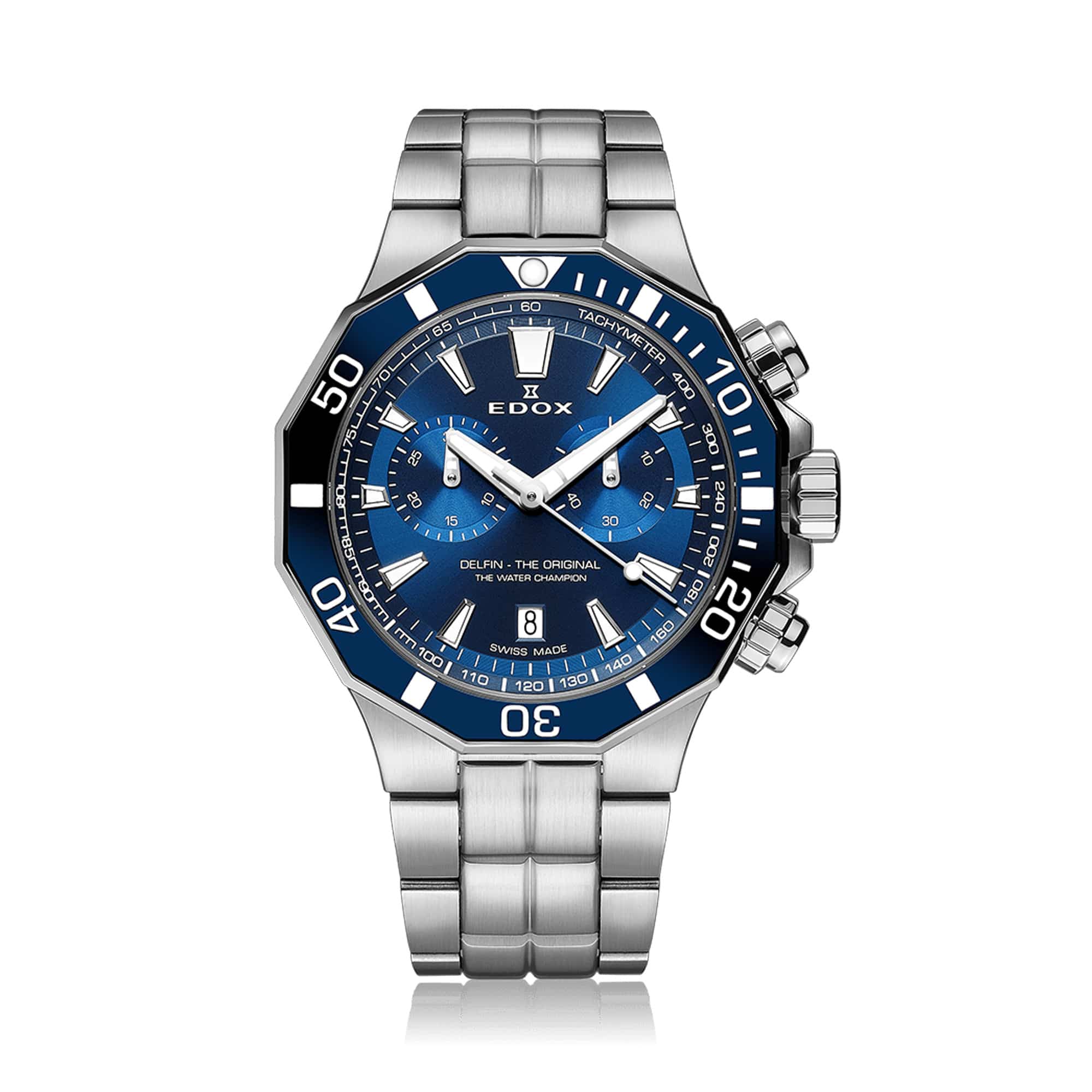 Edox Delfin Quartz Chronograph Men's 43mm Watch 101123BUMBUIN