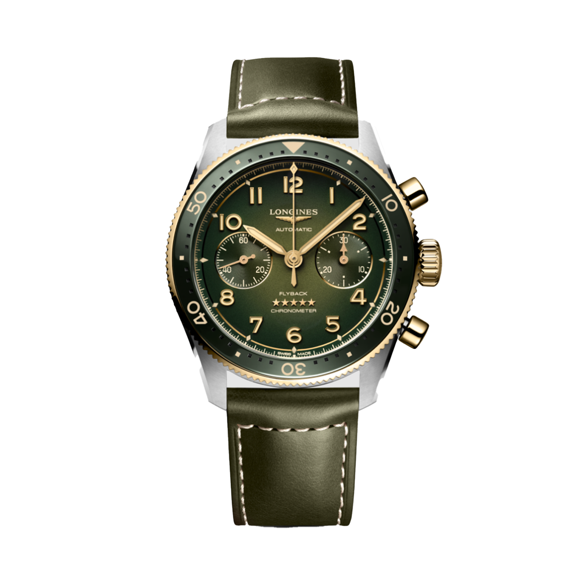 Longines Spirit Men's 42mm Stainless Steel & 18ct Yellow Automatic Chronograph Watch L3.821.5.53.2