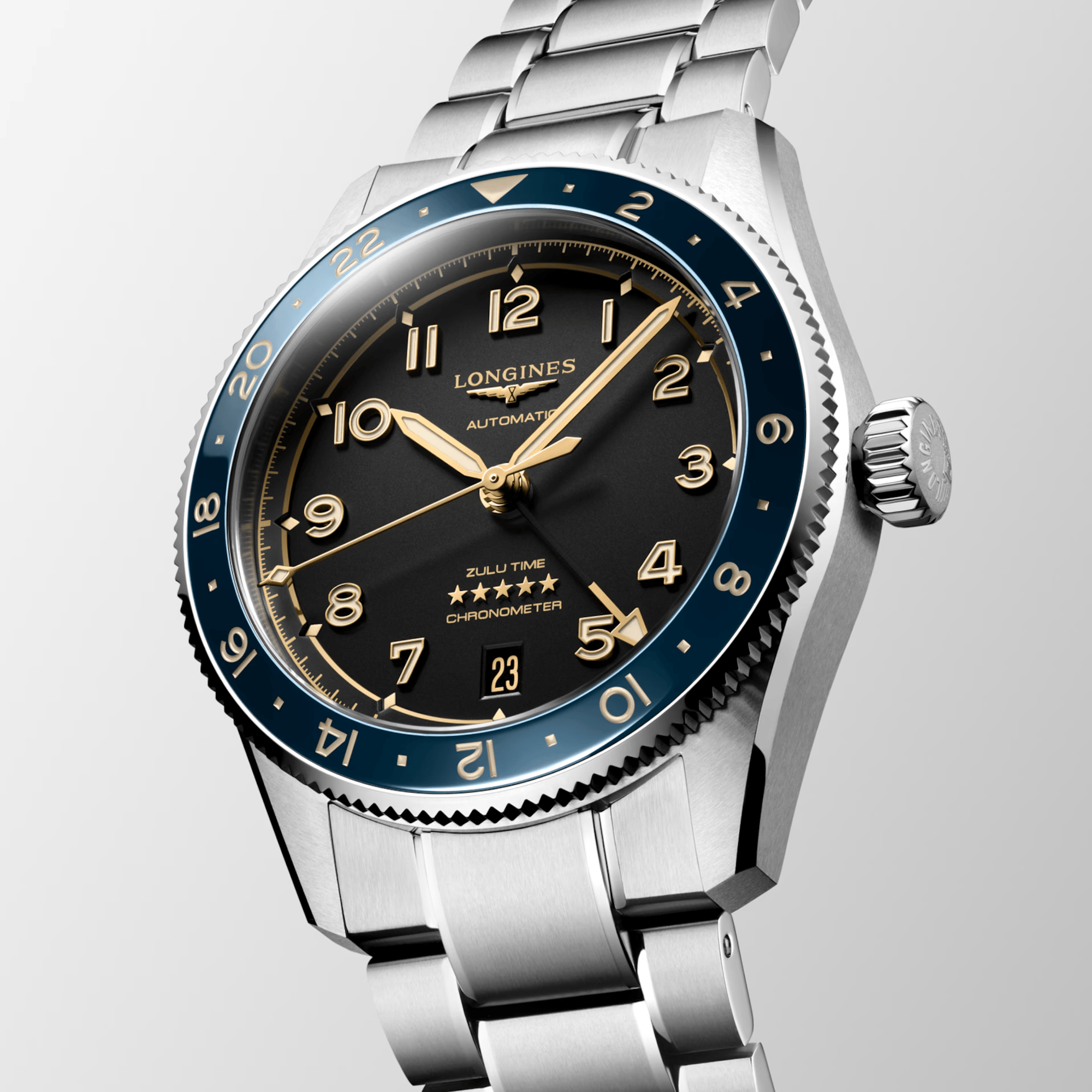 Longines Spirit Zulu Automatic GMT Men's 39mm Watch L3.802.4.60.6