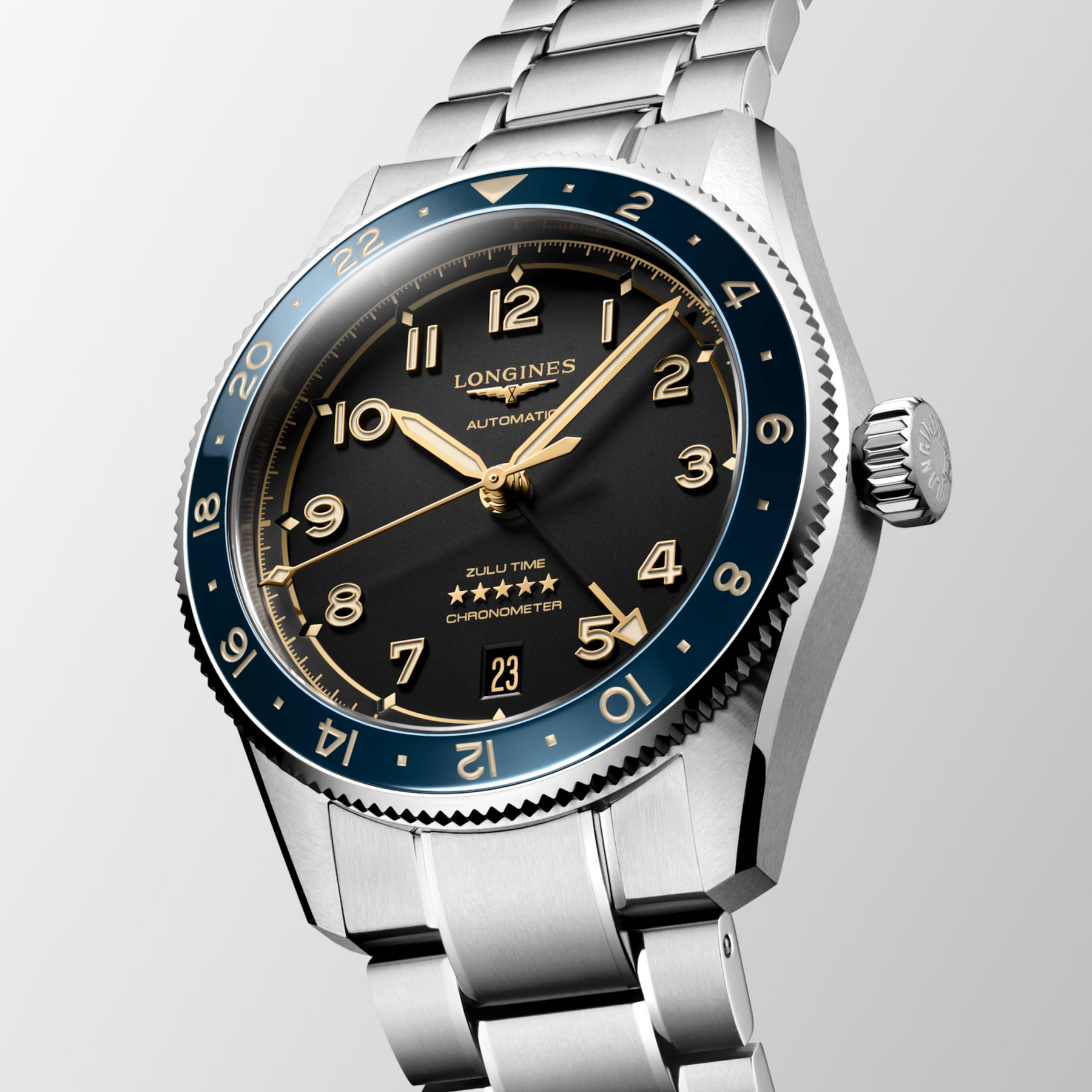 Longines Spirit Zulu Automatic GMT Men's 39mm Watch L3.802.4.60.6