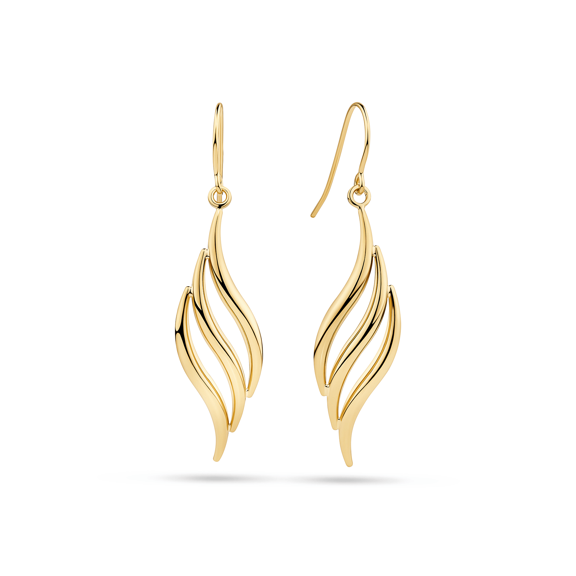 Twist Drop Earrings in 9ct Yellow Gold
