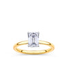 Everlasting 1.25ct TW Emerald Cut Lab-Grown Diamond Solitaire Engagement Ring in 18ct Yellow and White Gold