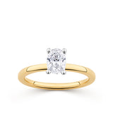 Everlasting 0.75ct TW Oval Lab-Grown Diamond Solitaire Engagement Ring in 18ct Yellow and White Gold