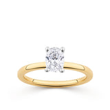 Everlasting 0.75ct TW Oval Lab-Grown Diamond Solitaire Engagement Ring in 18ct Yellow and White Gold