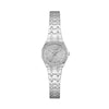 The Guess Pixie GW0931L1 is shown face-on, highlighting its 25mm silver-tone case and fully glitzed dial. The crystal-embellished bezel adds maximum sparkle to the overall design.