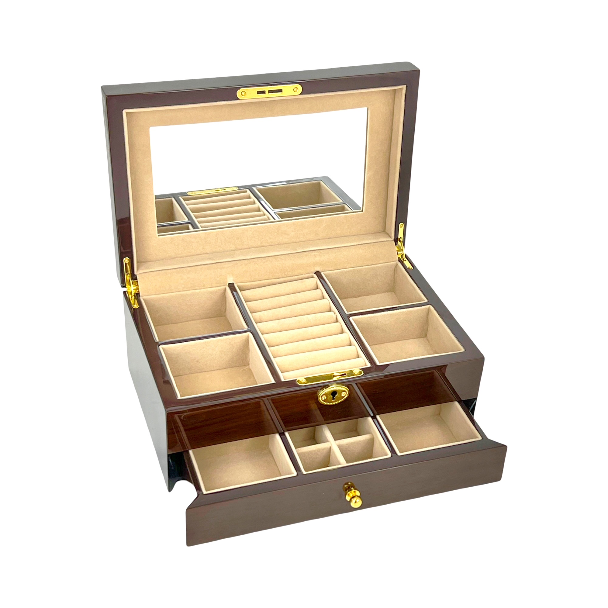 Timber Jewellery Box in Walnut Finish