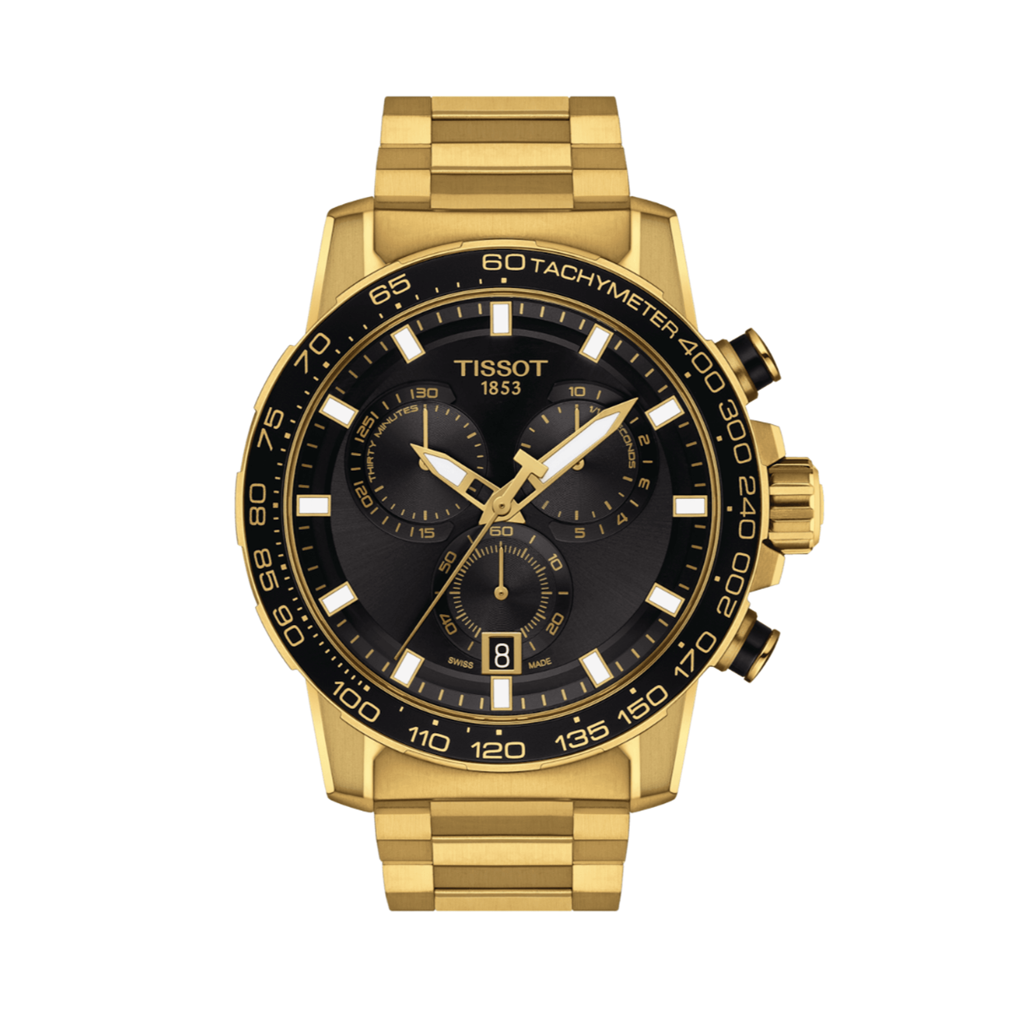 Tissot Supersport Chrono Men's 45.50mm Gold PVD Quartz Chronograph Watch T125.617.33.051.01
