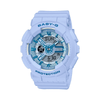 Casio BABY-G BA110YK-2AD analogue digital watch with blue resin band, blue dial, LED light, and shock-resistant Y2K-inspired design.