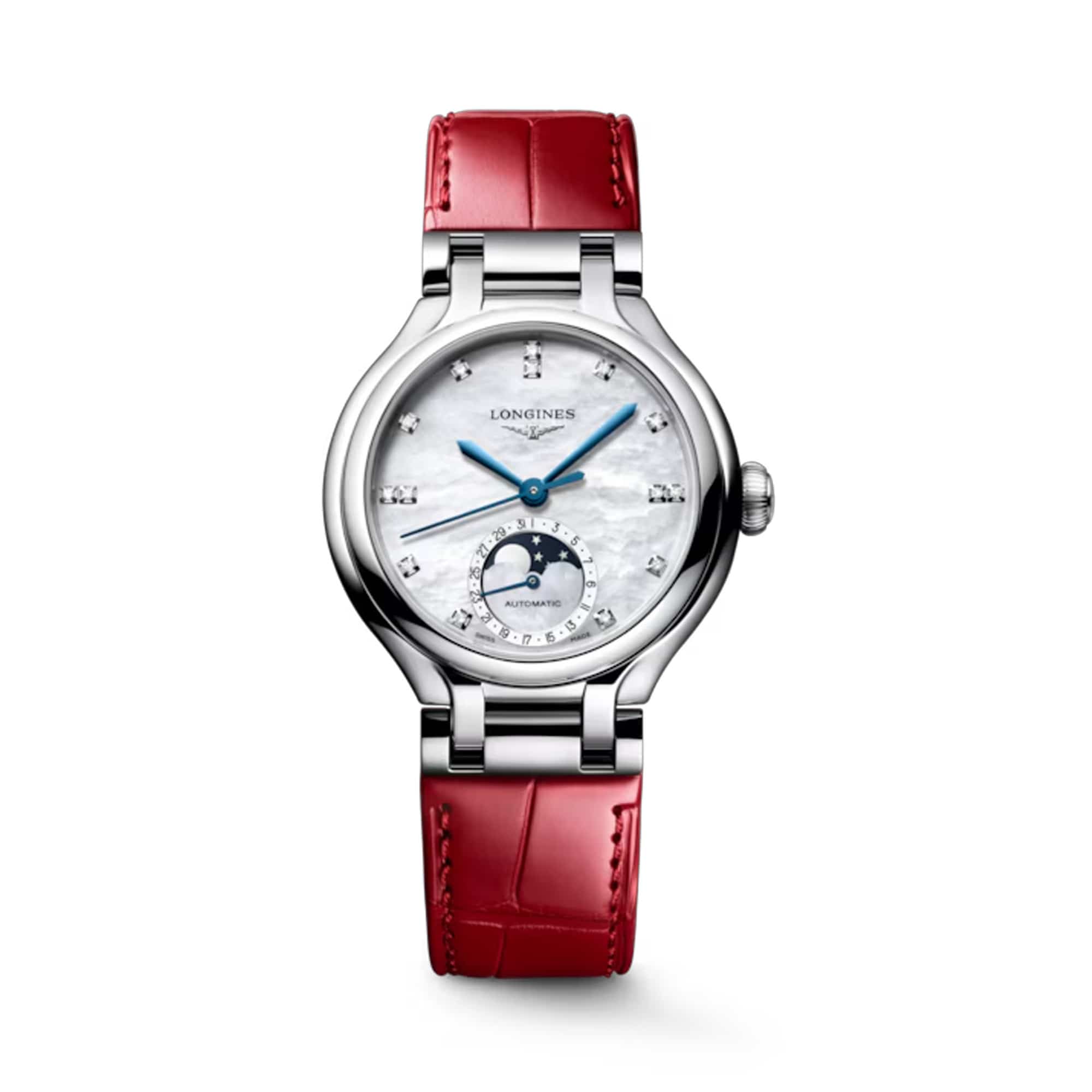 Longines PrimaLuna Automatic Moon Phase Women's 34mm Watch L8.126.4.87.2