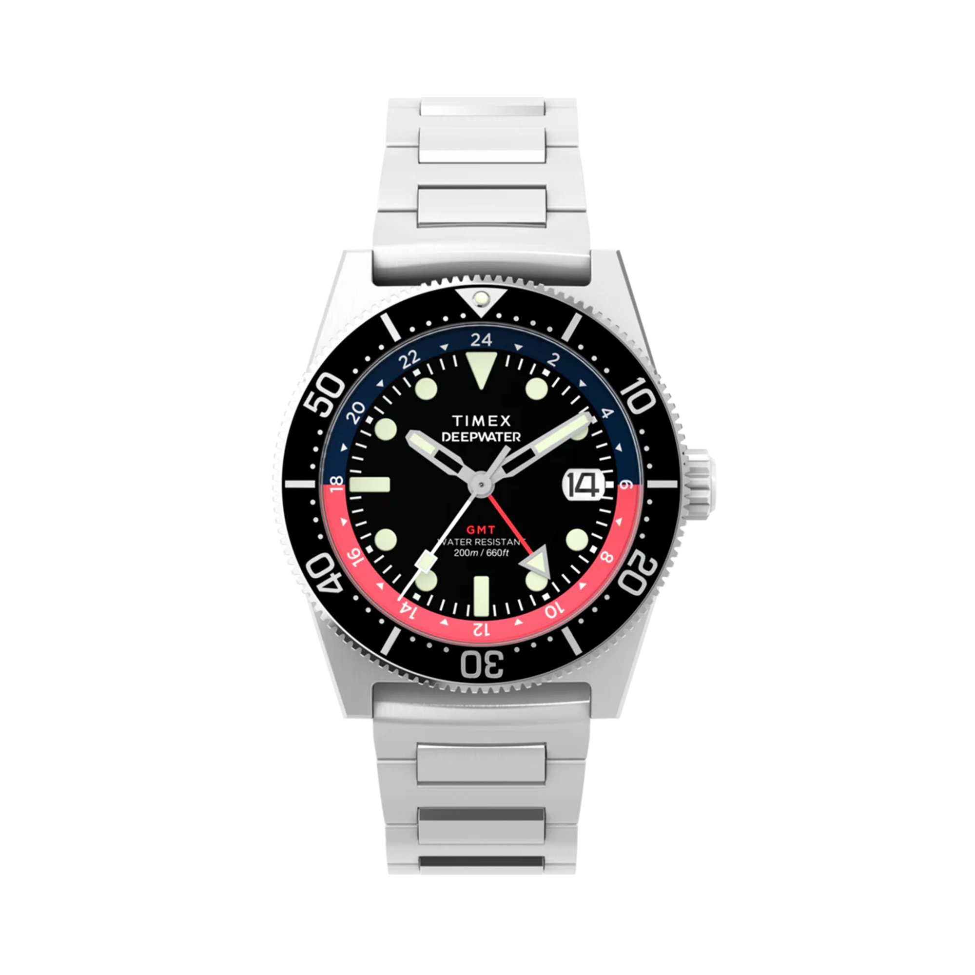 Timex Deepwater Reef 200 GMT Men's 40mm Stainless Steel Quartz GMT Watch TW2W95300