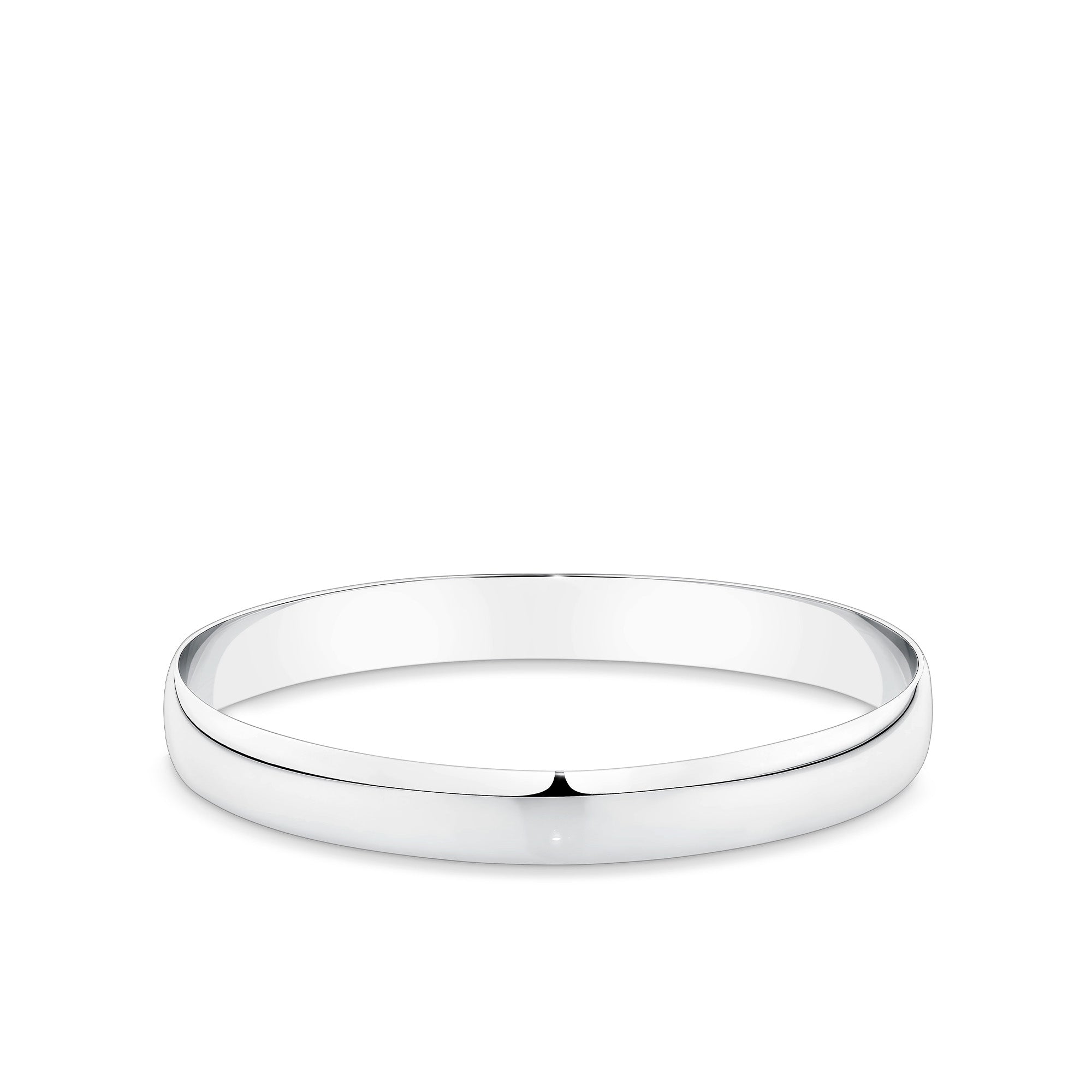 Half Round Bangle in Sterling Silver