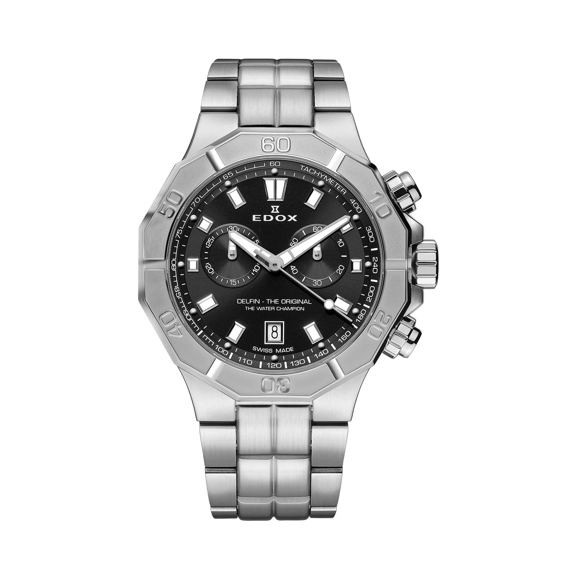 Edox Delfin Quartz Chronograph Men 43mm Watch 101133MNIN