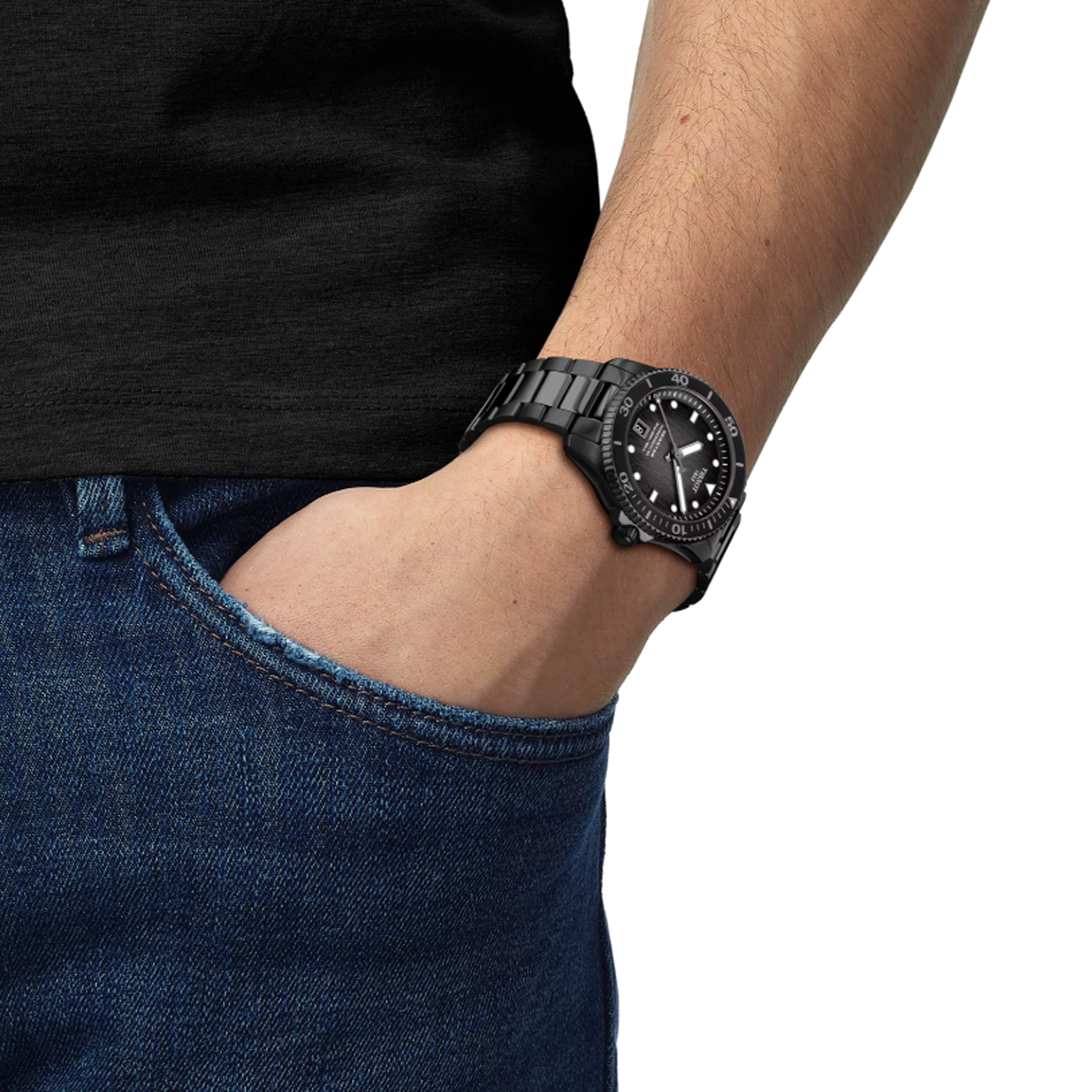 Tissot Seastar Men's 40mm Black PVD Automatic Watch T120.807.33.051.00