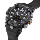 Casio G-SHOCK GGB100XMB-1A Mudmaster analogue digital watch with black resin band, metal bezel, Bluetooth connectivity, and quad sensor outdoor functions.
