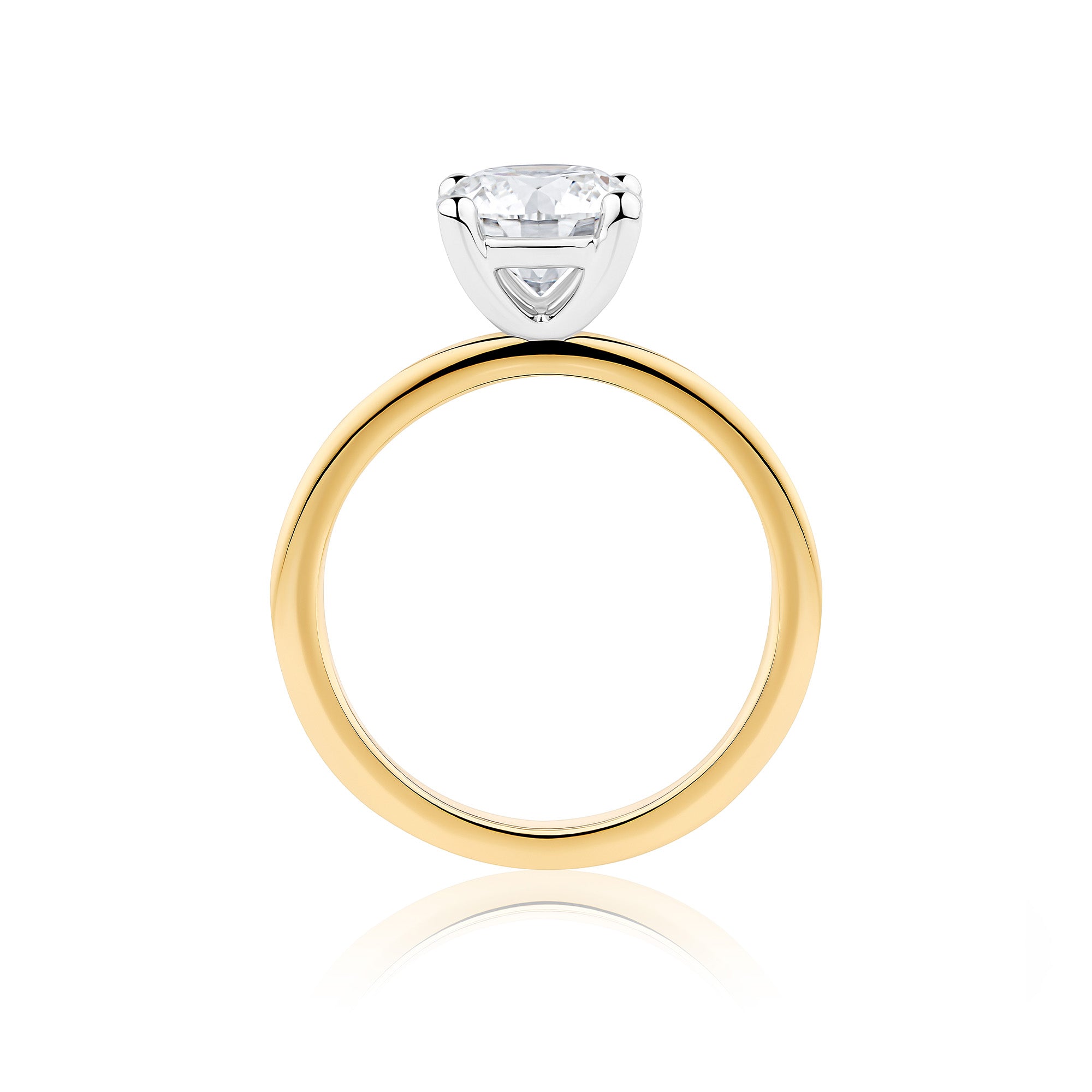 Everlasting 2.00ct TW Round Brilliant Lab-Grown Diamond Solitaire Engagement Ring in 18ct Yellow and White Gold