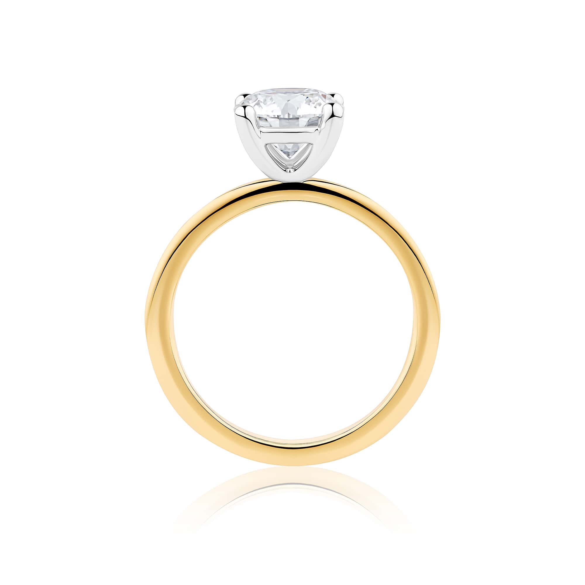 Everlasting 2.00ct TW Round Brilliant Lab-Grown Diamond Solitaire Engagement Ring in 18ct Yellow and White Gold