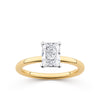 Everlasting 1.25ct TW Radiant Lab-Grown Diamond Solitaire Engagement Ring in 18ct Yellow and White Gold