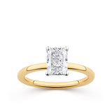 Everlasting 1.25ct TW Radiant Lab-Grown Diamond Solitaire Engagement Ring in 18ct Yellow and White Gold