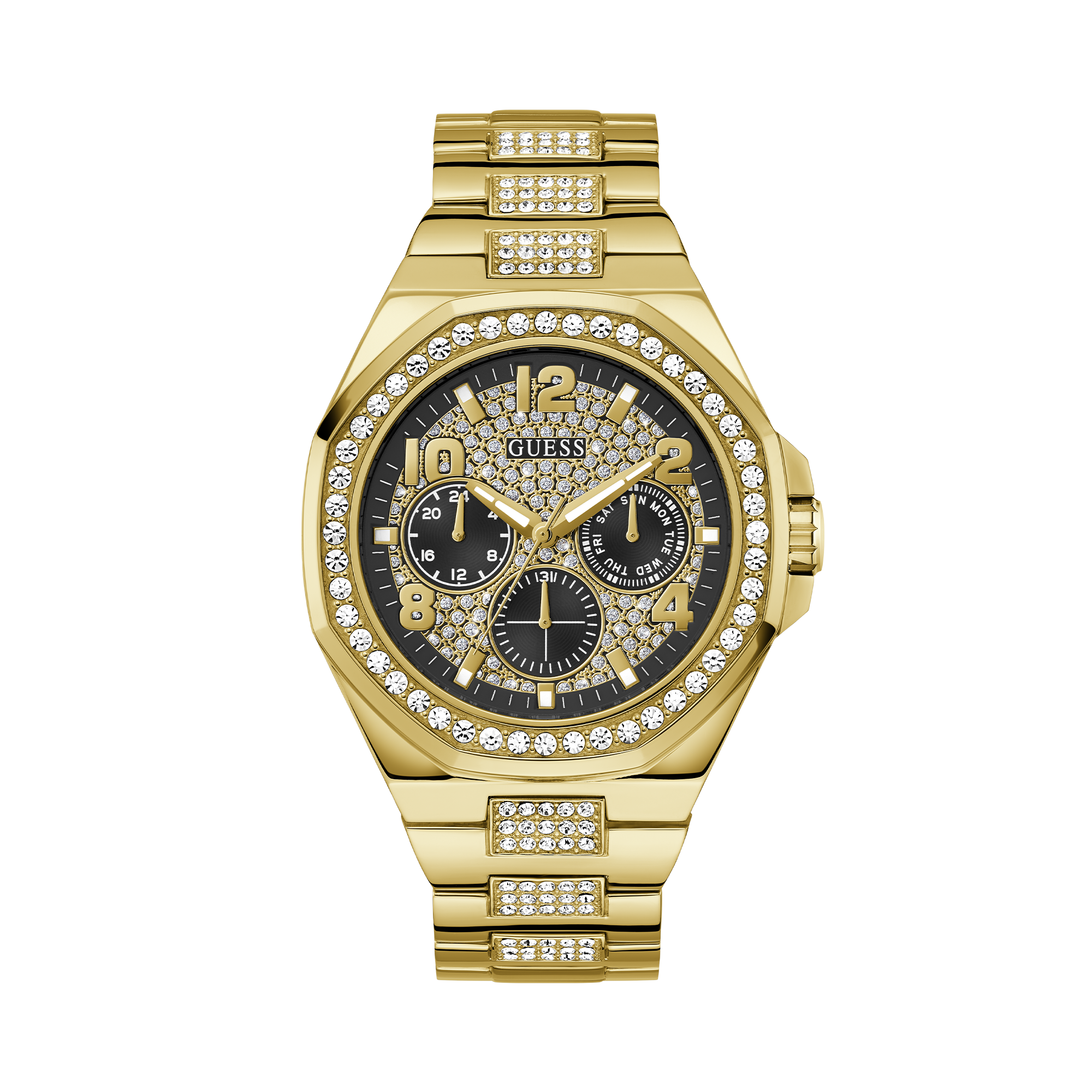 Guess Men's 46mm Gold PVD Quartz Watch GW0785G2