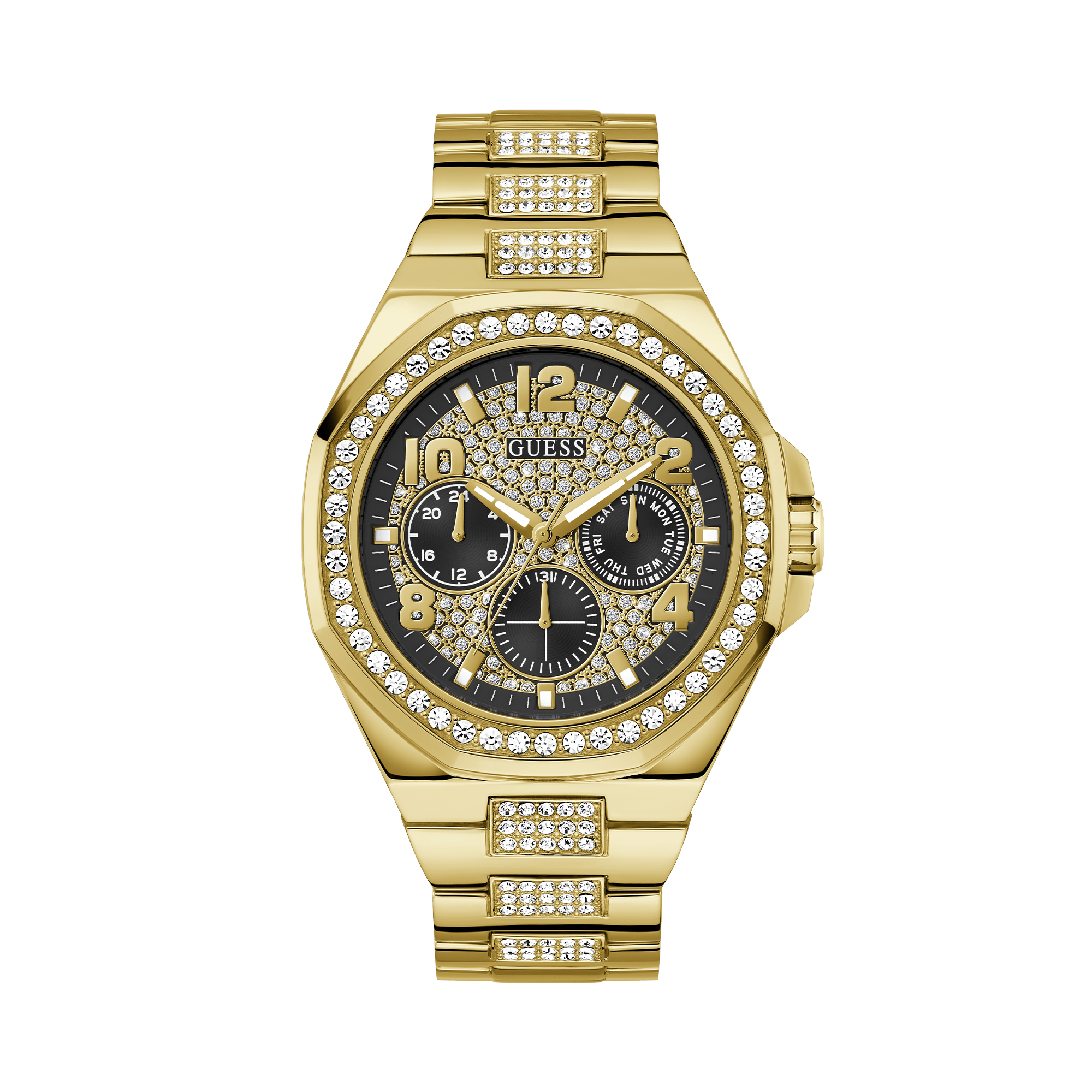 Guess Men's 46mm Gold PVD Quartz Watch GW0785G2