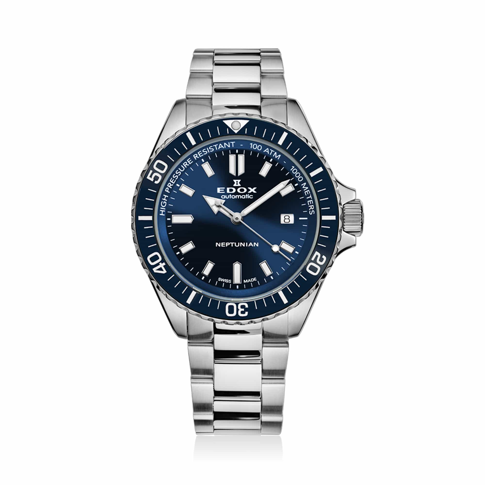Edox Neptunian Automatic Men's 44mm Watch 801203BUMBUF – Wallace