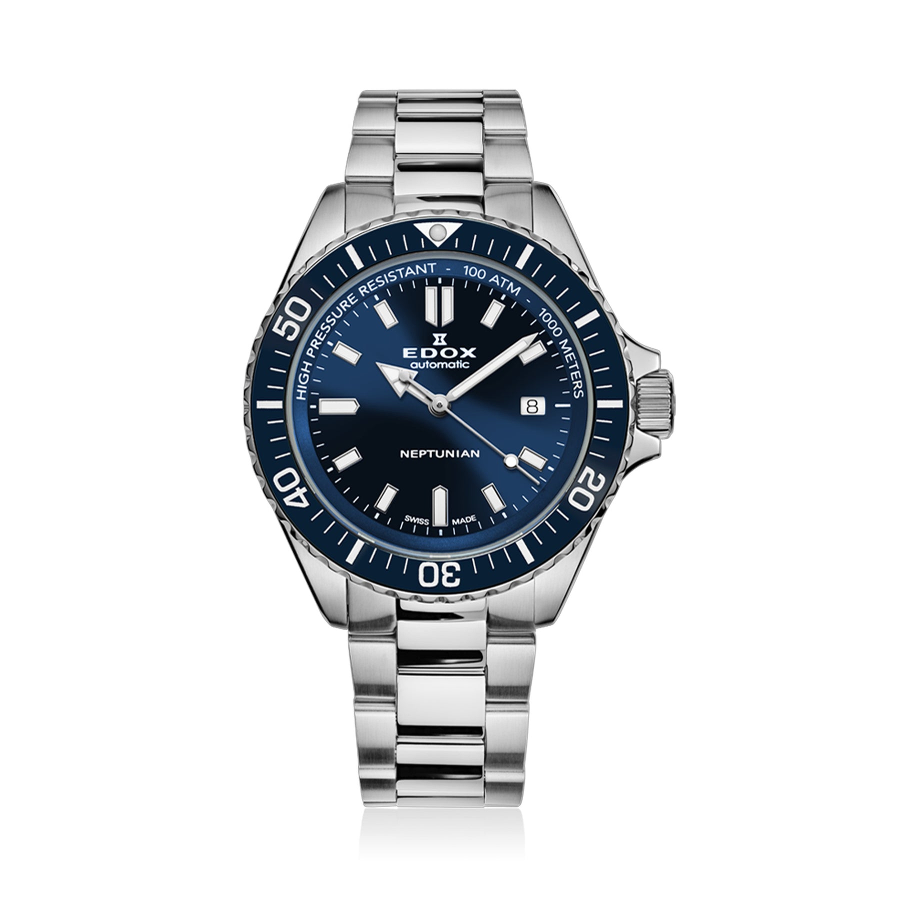 Edox Neptunian Automatic Men's 44mm Watch 801203BUMBUF