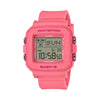 Casio BABY-G BGD10KH-4D digital watch with pink resin band, compact square case, and shock-resistant casual design for kids and teens.